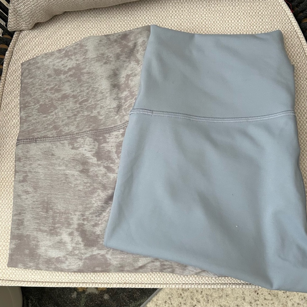 Set of Lululemon light blue and light gray camouflage leggings!